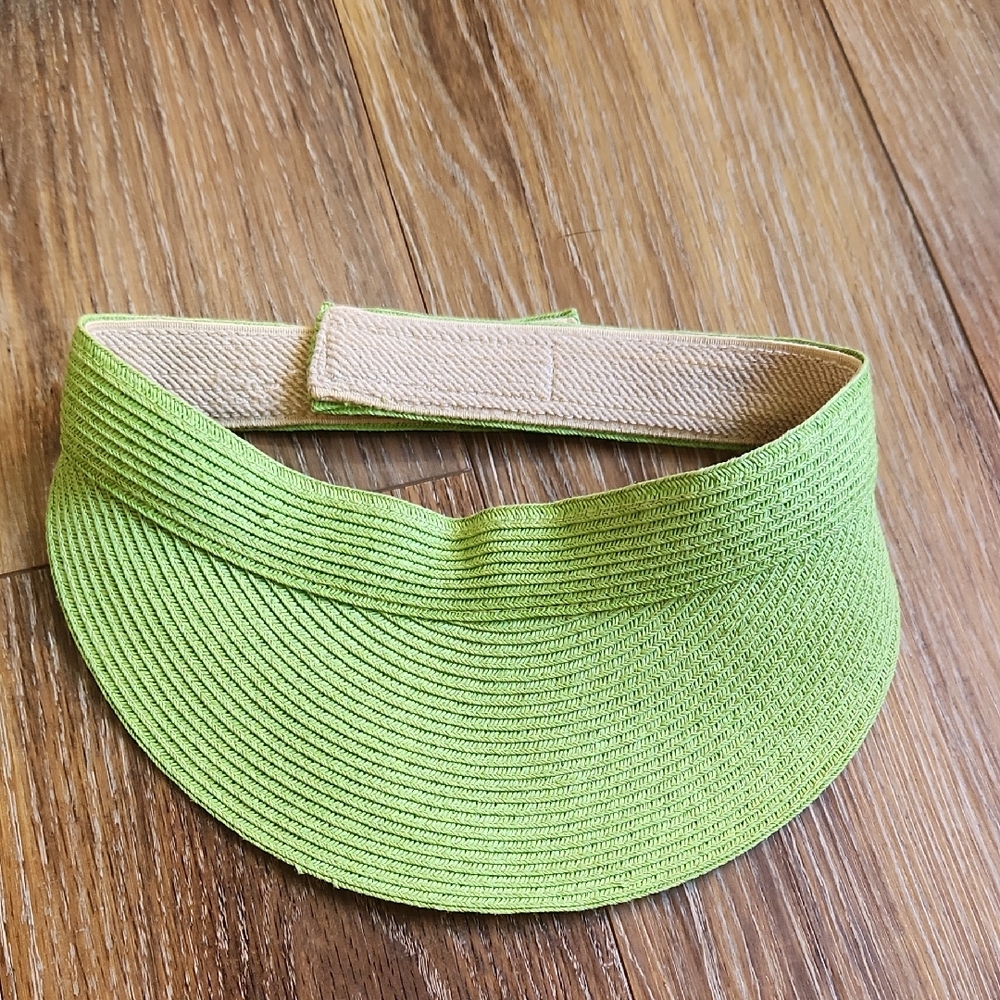 Sun N Sand Green Tan Woven Sun Visor